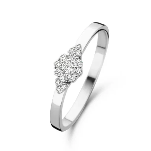 Ascot 14 Karat Hvidguld Ring fra Spirit Icons med Brillanter 0,15 Carat W/VS