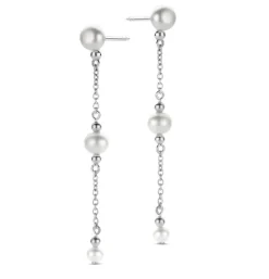 Athena Hanger Sterling Sølv Øreringe fra Spirit Icons med Ferskvandsperler
