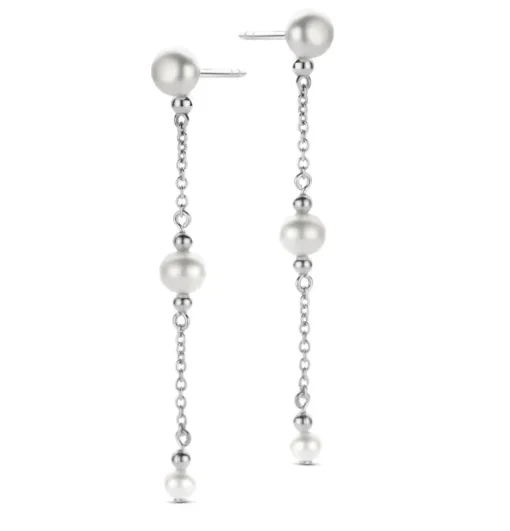 Athena Hanger Sterling Sølv Øreringe fra Spirit Icons med Ferskvandsperler