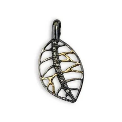 Beech Autumn Sterling Sølv Vedhæng fra By Birdie med Brillanter 0,08 Carat