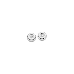 Belle 14 Karat Hvidguld Ørestikker fra Spirit Icons med Diamanter 0,02 Carat W/VS