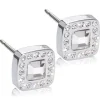 Blomdahl Brilliance Cushion Titanium Ørestikker med Swarovski Krystaller