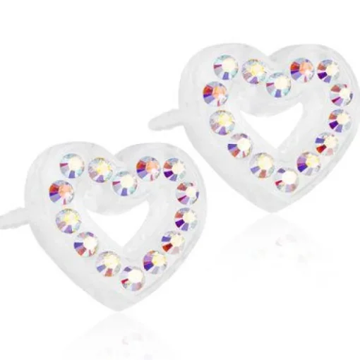 Blomdahl Brilliance Heart Hollow Ørestikker i med Swarovski Krystaller