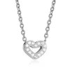 Blomdahl Brilliance Heart Hollow Rustfri Stål Halskæde med Swarovski Krystaller