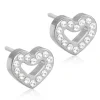 Blomdahl Brilliance Heart Øreringe i Titanium med Swarovski Krystaller