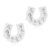 Blomdahl Brilliance Horseshoe Medicinsk Plastik Ørestikker med Swarovski Krystaller