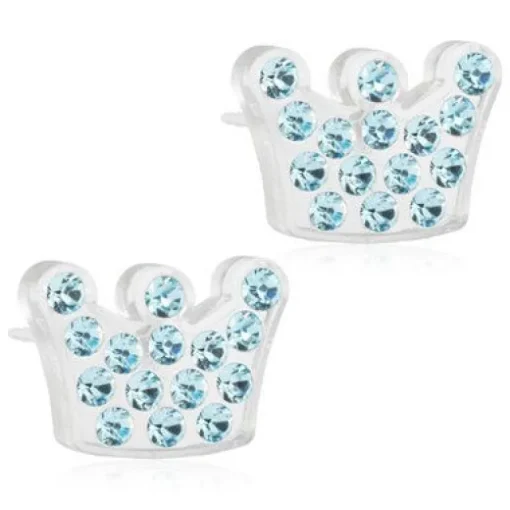 Blomdahl Brilliance Princess Medicinsk Plastik Ørestikker med Swarovski Krystaller