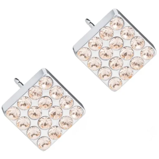 Blomdahl Brilliance Square Golden Rose Titanium Ørestikker