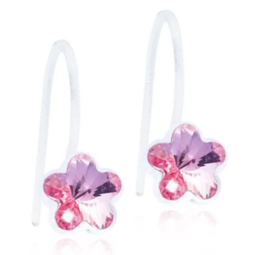 Blomdahl Fixed Flower Light Rose Ørestikker i Medicinsk Plastik