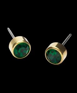 Blomdahl Gt Bezel Emerald Titanium Øreringe 15-1309-15