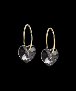Blomdahl Gt Heart Black Diamond Øreringe i Titanium