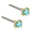 Blomdahl Gt Tiffany Aquamarine Titanium Øreringe