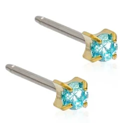 Blomdahl Gt Tiffany Aquamarine Titanium Øreringe
