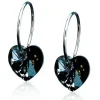 Blomdahl Heart Black Diamond Titanium Øreringe med Swarovski Krystaller