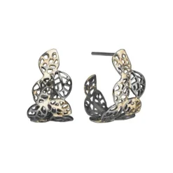 By Birdie Autumn Leaves Sterling Sølv Øreringe med 18 Karat Guld