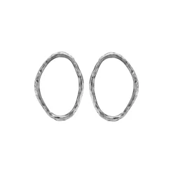By Birdie Ears Onassis Oval Silver Øreringe i Sterling Sølv