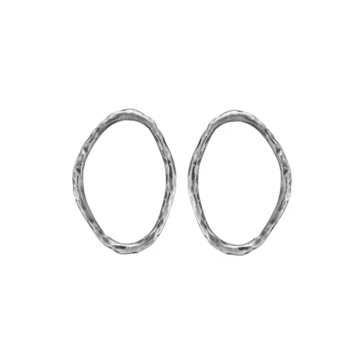 By Birdie Ears Onassis Oval Silver Øreringe i Sterling Sølv