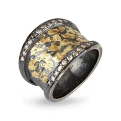 By Birdie Soho Comfort Sterling Sølv Ring med 14 Karat Guld