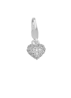byBiehl Mini Sparkle Heart Sterling Sølv Charm 7-5204A-R