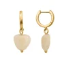 byBiehl Soft Heart Hoop Forgyldt Metalblanding Øreringe med Gul Jade