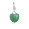 byBiehl Soft Heart Sterling Sølv Charm med Grøn Agat