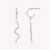 byBiehl Wave Mini Green Sterling Sølv Ørestikker