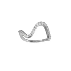 byBiehl Wave Sparkle Large Sterling Sølv Ring