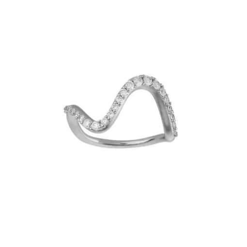 byBiehl Wave Sparkle Large Sterling Sølv Ring