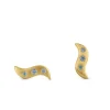 byBiehl Wave Stud Blue Forgyldt Sølv Øreringe 4-4024B-GP