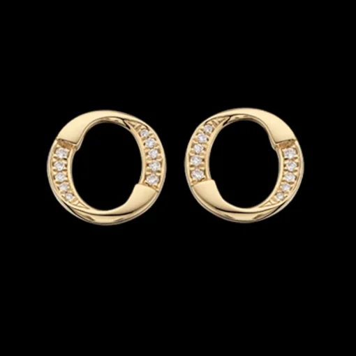 Cirkel 14 Karat Guld Øreringe fra Scrouples med Brillanter 0,08 Carat W/SI