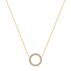Cirkel 14 Karat Guld Vedhæng fra Henrik Ørsnes Design med Brillanter 0,24 Carat TW/SI
