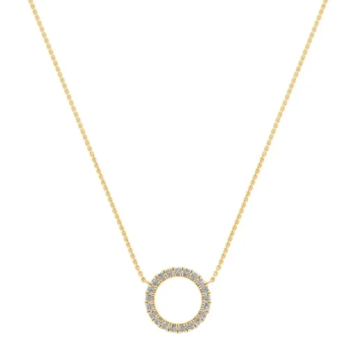 Cirkel 14 Karat Guld Vedhæng fra Henrik Ørsnes Design med Brillanter 0,24 Carat TW/SI