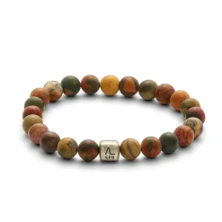 Colorup Mauna Loa 8mm Sterling Sølv Armbånd fra Alexander Lyngaard med Jaspis
