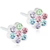 Daisy Light Fantasy Medicinsk Plastik Ørestikker fra Blomdahl med Swarovski Krystaller