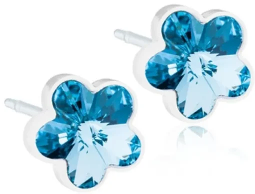 Flower Aquamarine Medicinsk Plastik Ørestikker fra Blomdahl