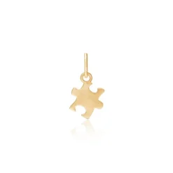 Frk Lisberg Puzzle Piece Small Motive Vedhæng i Forgyldt Sølv