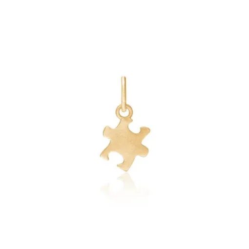Frk Lisberg Puzzle Piece Small Motive Vedhæng i Forgyldt Sølv
