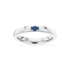 Grace 14 Karat Hvidguld Ring fra Scrouples med Safir