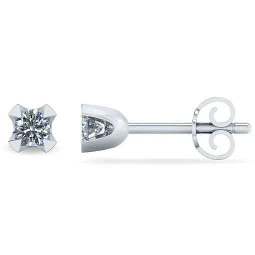 Henrik Ørsnes Design 14 Karat Hvidguld Ørestikker med Brillanter 0,30 Carat TW/SI