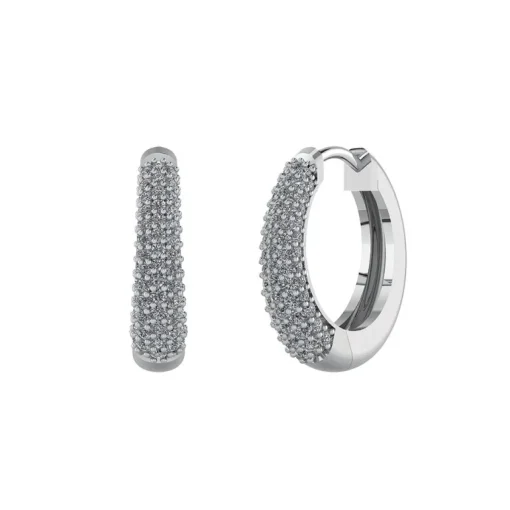 Henrik Ørsnes Design Creol Øreringe i 14 Karat Hvidguld med Diamanter W/SI Carat 0,53