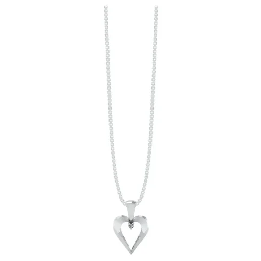 Henrik Ørsnes Design Hjerte 14 Karat Hvidguld Vedhæng med Diamant 0,02 Carat W/SI