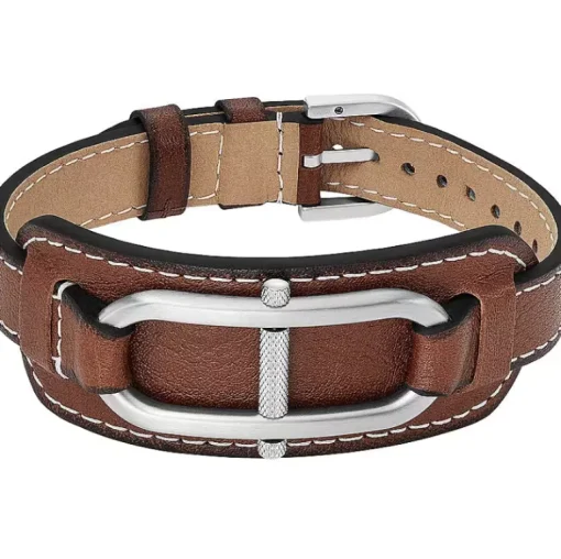 Heritage Læder Herrearmbånd fra Fossil JF04398040