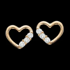 Hjerte 8 Karat Guld Øreringe fra Scrouples 118043