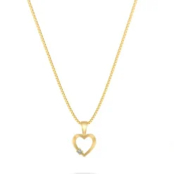 Hjerte 8 Karat Guld Vedhæng fra Henrik Ørsnes Design med Brillant 0,015 Carat W/SI