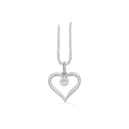 Hjerte 8 Karat Hvidguld Vedhæng fra Scrouples med Brillant 0,03 Carat H-W/SI