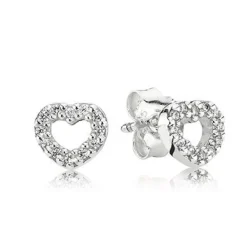 Hjerte Sterling Sølv Ørestikker fra Pandora 290528CZ
