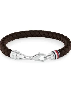 Iconic Braided Læder Herrearmbånd fra Tommy Hilfiger