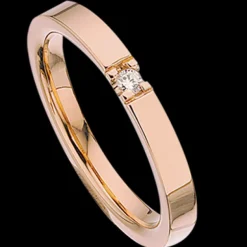 Ilove Rosaforgyldt Sølv Ring fra Scrouples med Diamant 0,03 Carat W/1P