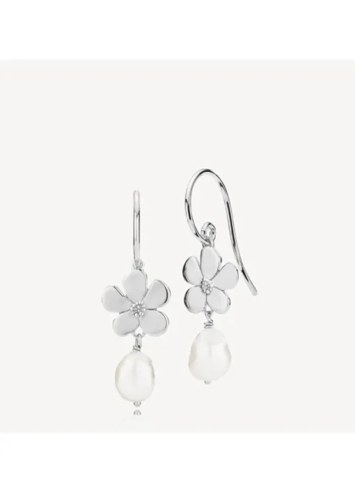 Izabel Camille Pansy Earrings Sterling Sølv Øreringe med Ferskvandsperle