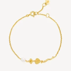Izabel Camille Romance Armbånd i Forgyldt Sølv med Ferskvandsperle